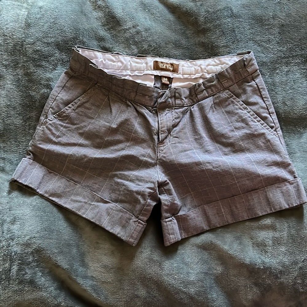 Paul Frank plaid shorts with pink accents